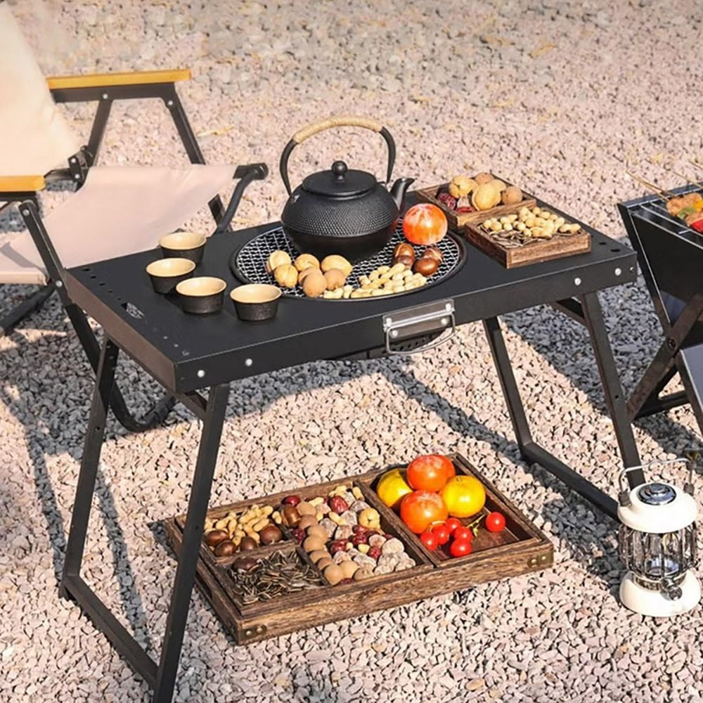 Foldable Grill Table – Compact Outdoor BBQ & Kabob Skewer Station