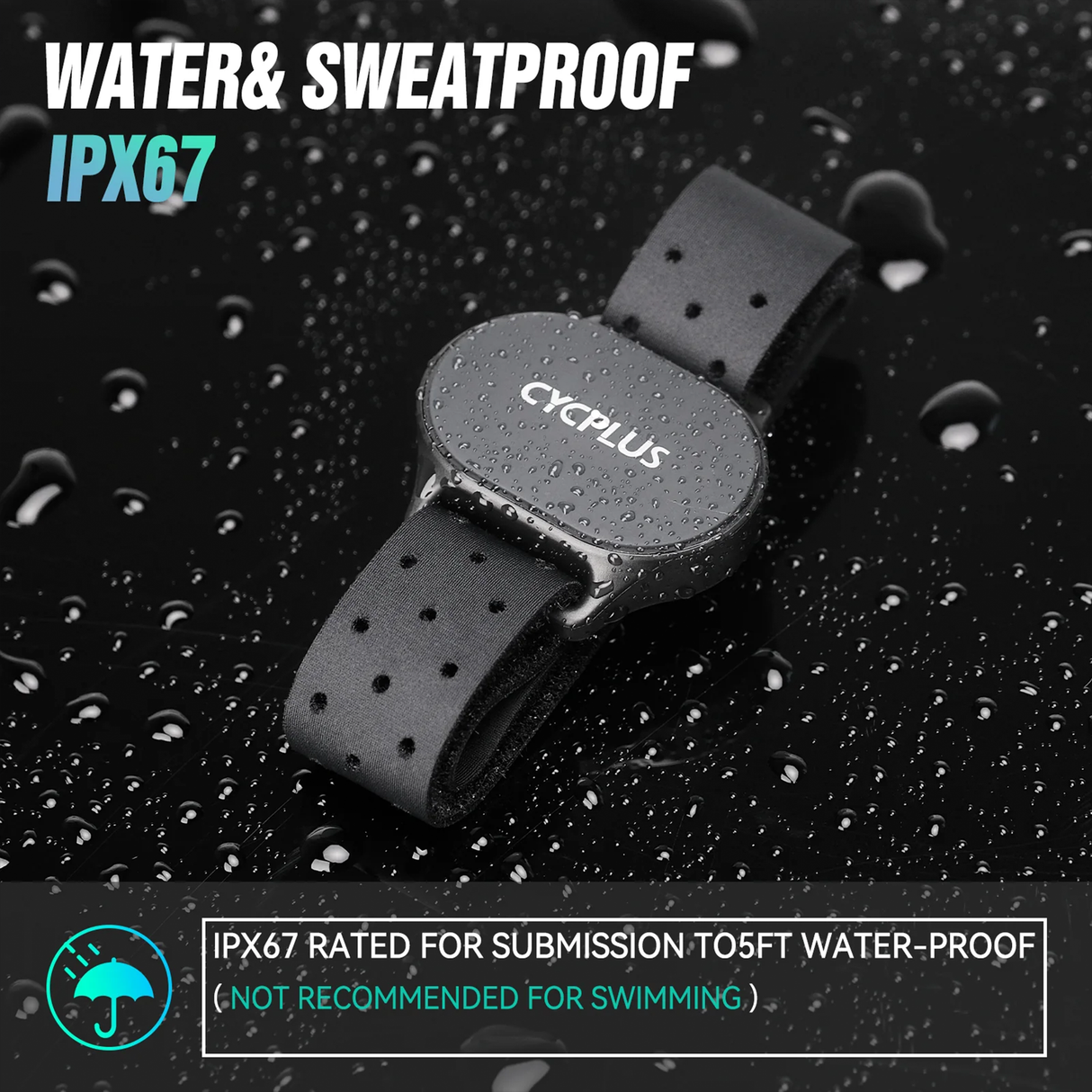 H1 Heart Rate Monitor Armband, Bluetooth 5.1 & ANT+ Optical Sensor, ±1BPM Accuracy, Waterproof Fitness Tracker for Running, Cycling & Gym by CYCPLUS | Heart Rate Monitor | SASKA Trading