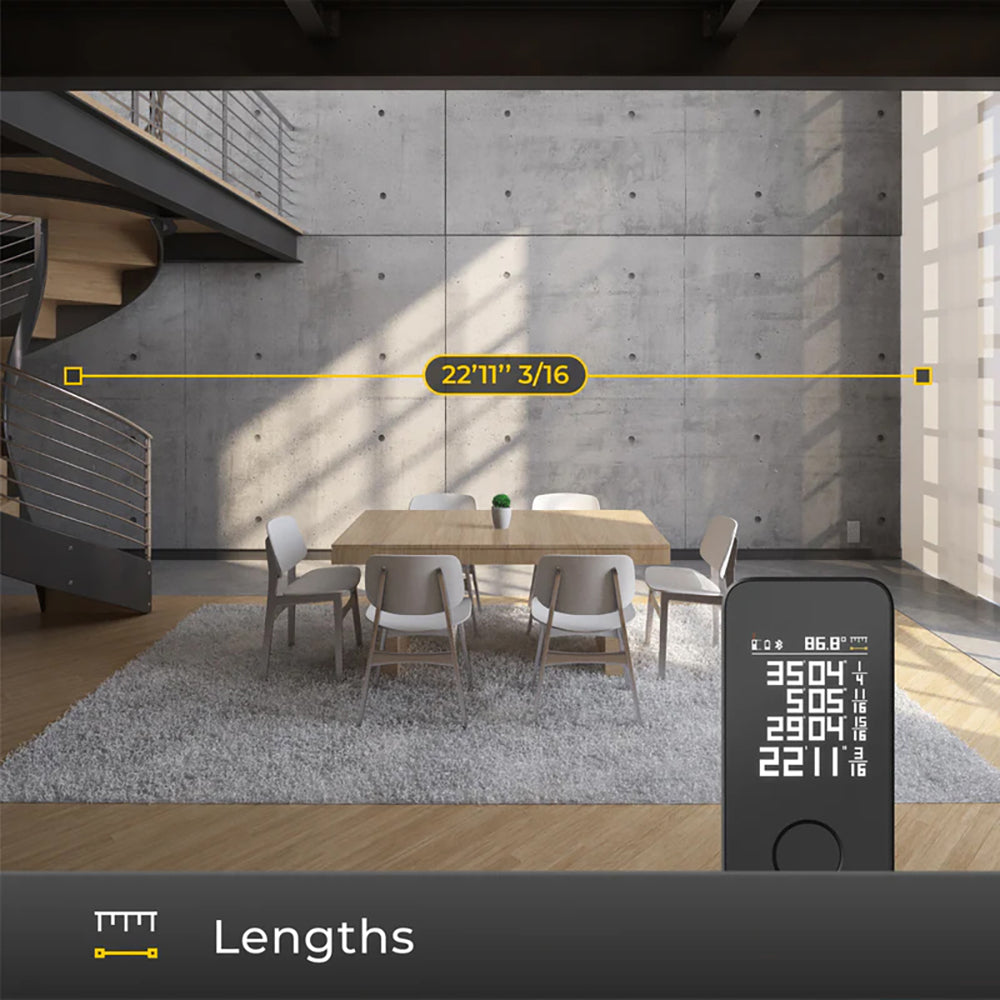 جهاز قياس الليزر PRO – مدى 50 مترًا، 5 أوضاع قياس، شاشة رقمية ملونة من HOTO