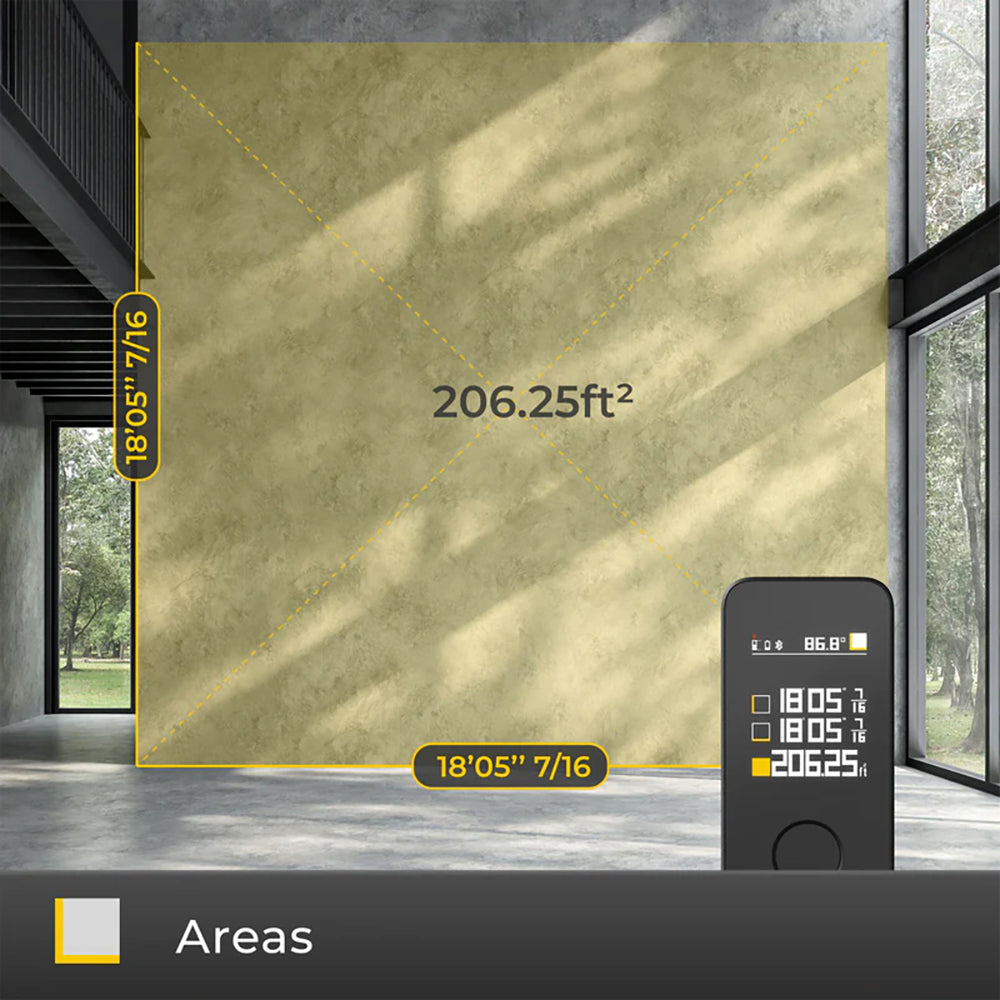 جهاز قياس الليزر PRO – مدى 50 مترًا، 5 أوضاع قياس، شاشة رقمية ملونة من HOTO
