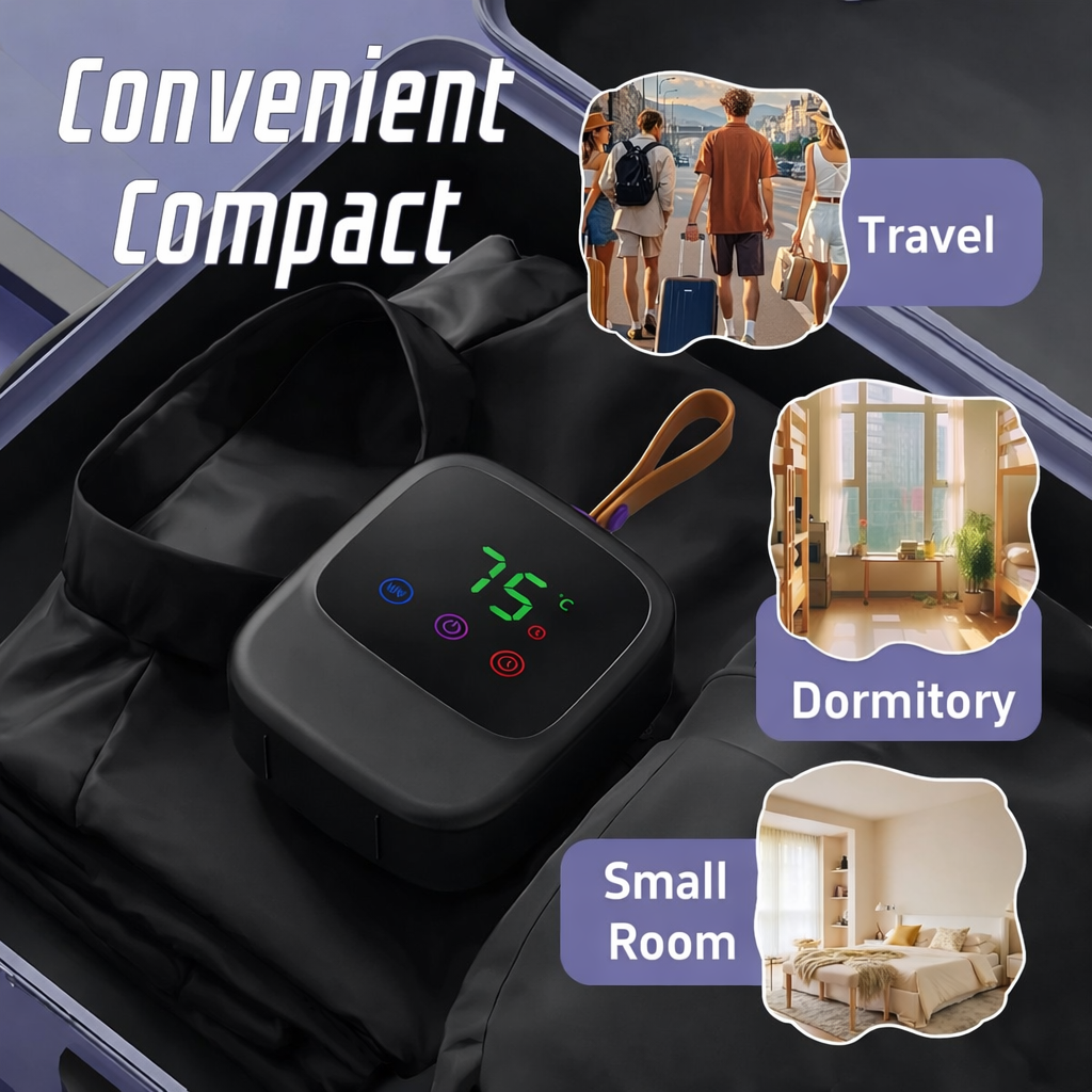 مجفف ملابس محمول 450 واط – تجفيف سريع مع تعقيم وإزالة العث