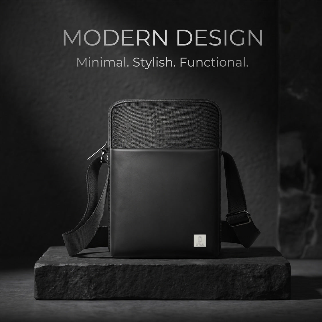 Hali Sling Shoulder Bag, Lightweight Crossbody Travel Bag with Adjustable Strap and Multiple Compartments by WiWU