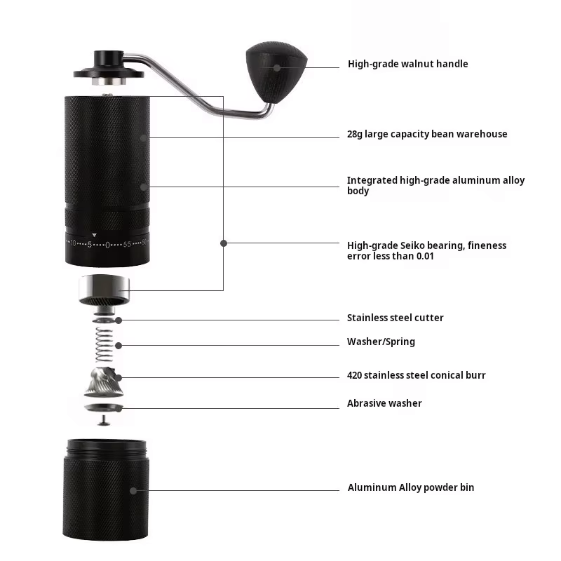 Portable Hand Brewed Coffee Grinder with Adjustable Gears | Coffee Grinder | SASKA Trading