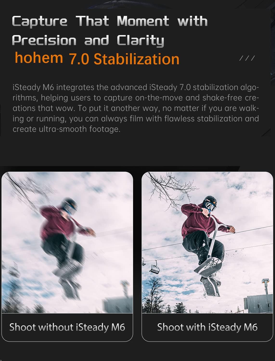 Hohem iSteady M6 Kit Smartphone Gimbal Stabilizer | Phone Gimble | SASKA Trading