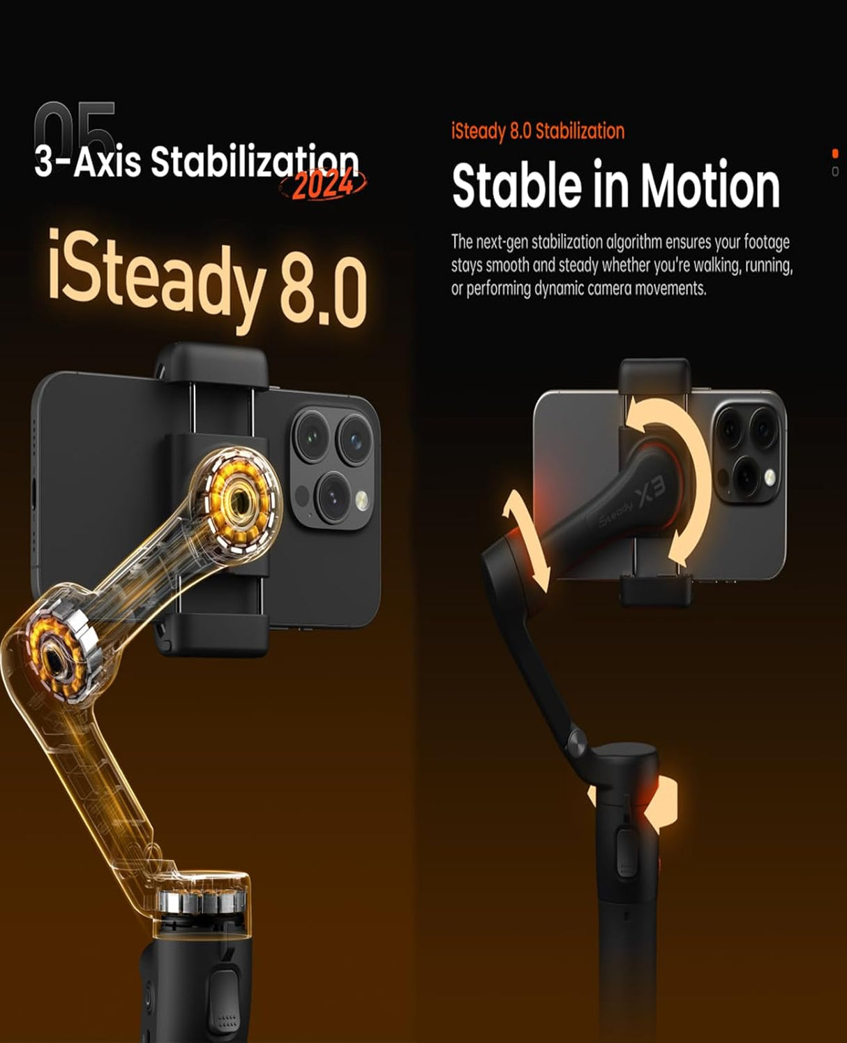 iSteady X3 3-axis Palm Foldable Smartphone Gimbal Stabilizer by Hohem | Phone Gimble | SASKA Trading