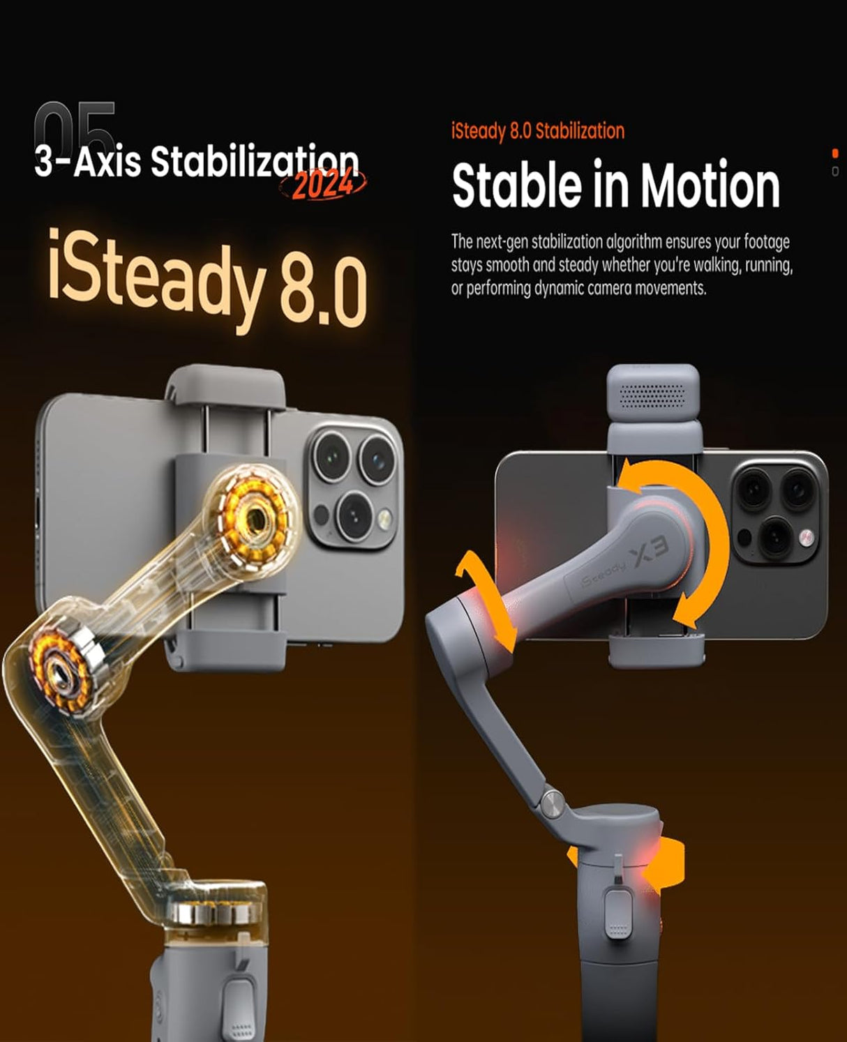 iSteady X3 3-axis Palm Foldable Smartphone Gimbal Stabilizer by Hohem | Phone Gimble | SASKA Trading