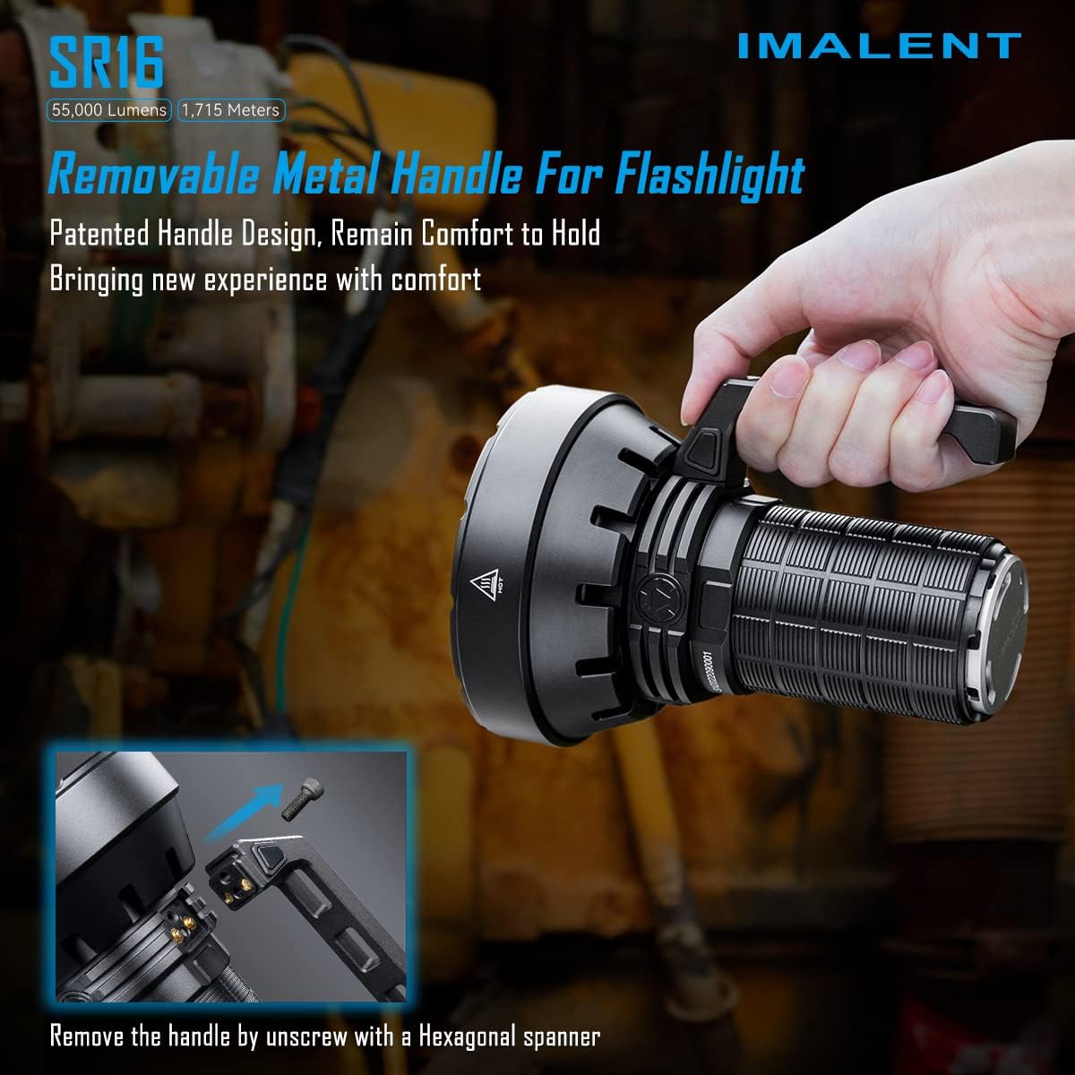 IMALENT SR16 Rechargeable Flashlight 55000 Lumens Super Bright Led Flashlight | Flashlight | SASKA Trading