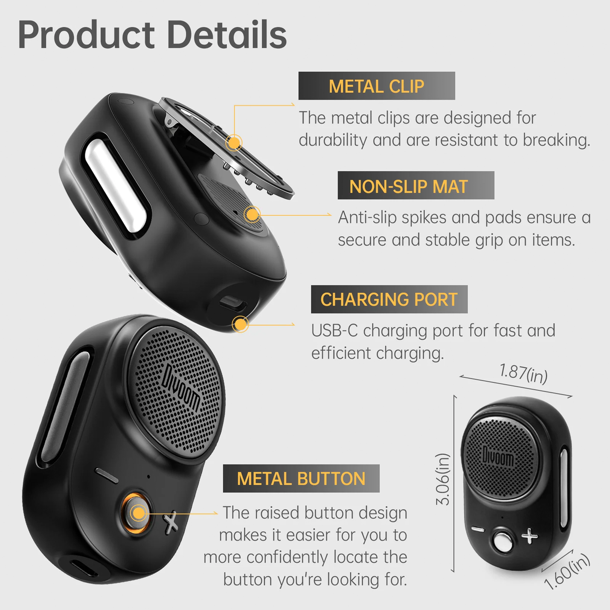 ITour-S Portable Mini Wearable Bluetooth Speaker by Divoom | Wireless Speaker | SASKA Trading