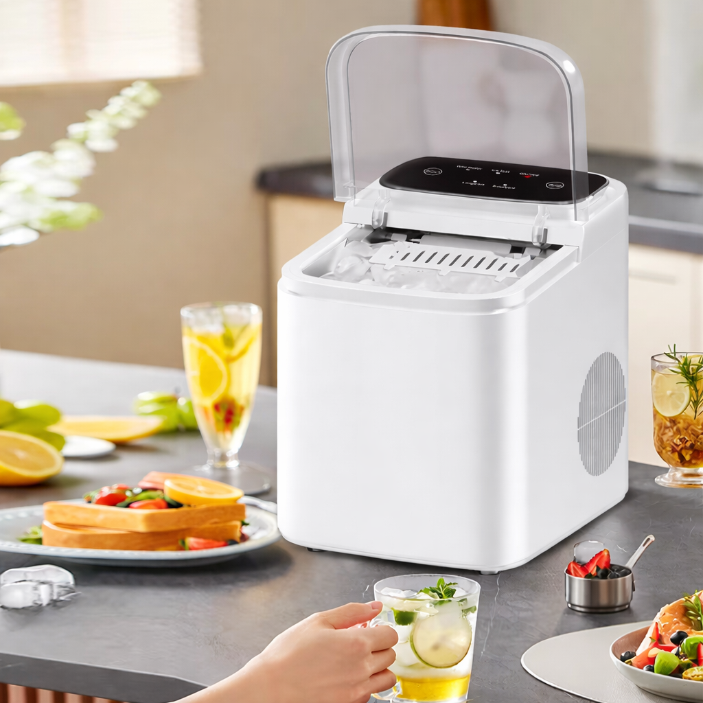 Portable Ice Maker Machine for Home – Countertop Automatic Bullet Ice Maker, Produces Ice in 6–8 Min