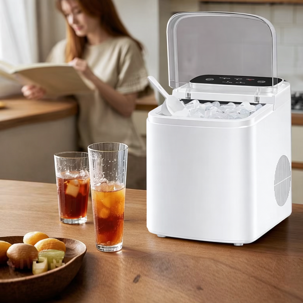 Portable Ice Maker Machine for Home – Countertop Automatic Bullet Ice Maker, Produces Ice in 6–8 Min