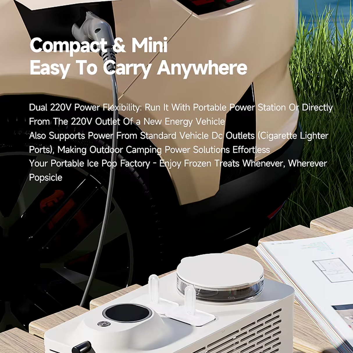 Portable Mini Desktop Ice Pop Maker – Fast Freeze Popsicle & Ice Cream Maker