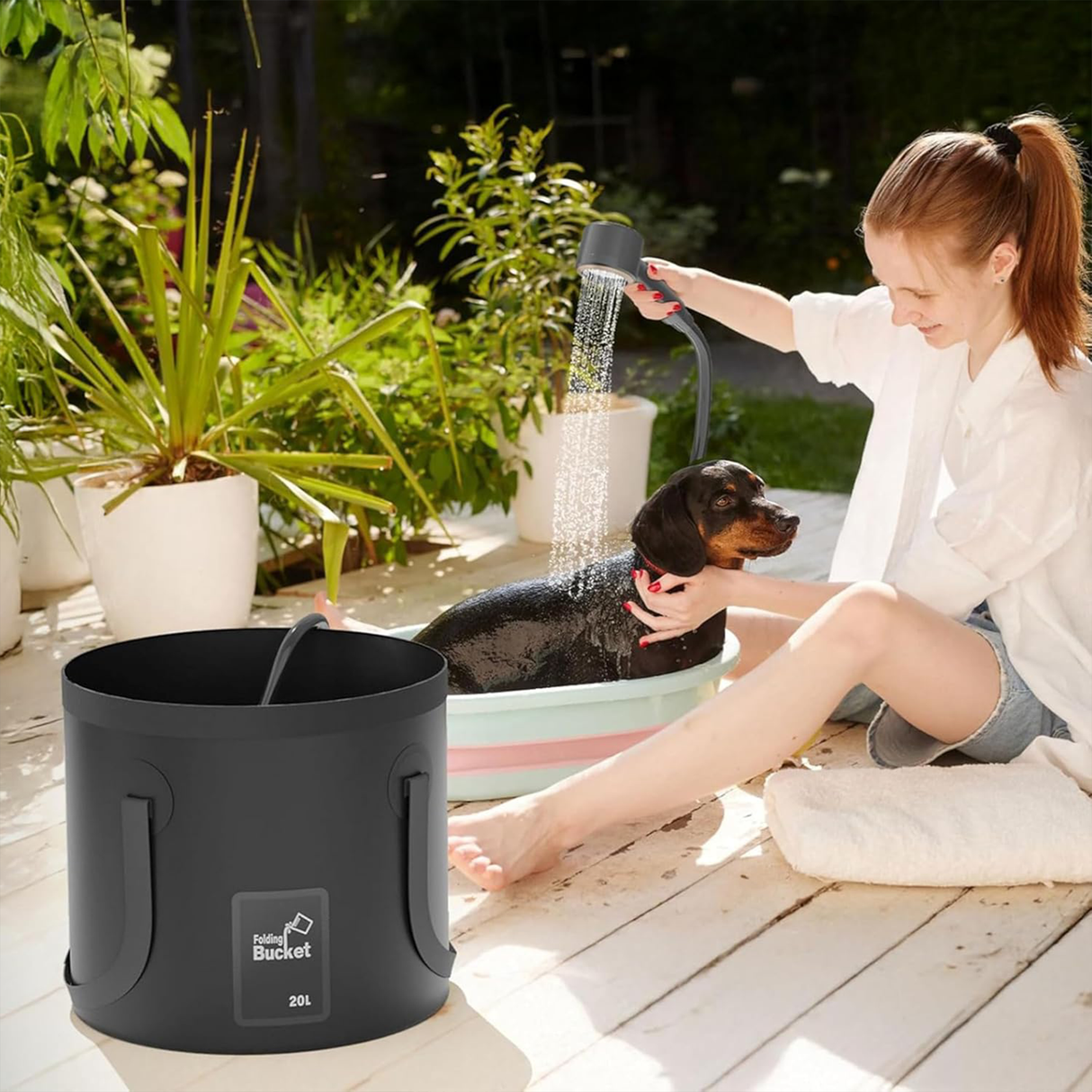 Intelligent Digital Display Camping Shower – Portable Outdoor Shower by Green Lion