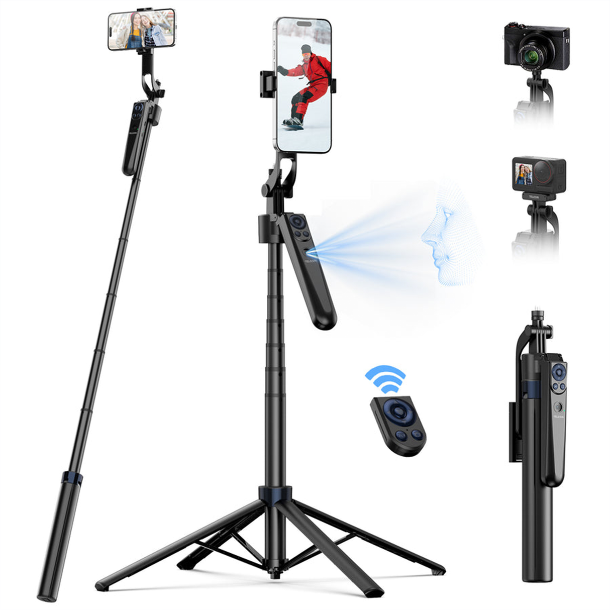 Intelligent Auto Tracking Tripod P3-MS-01 by TELESIN | Phone Stand | SASKA Trading