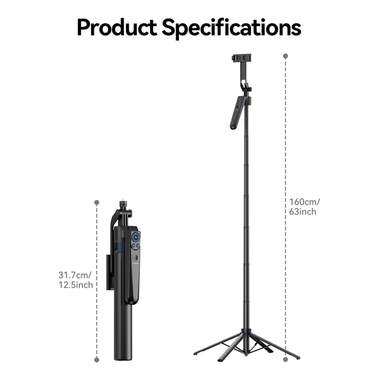 Intelligent Auto Tracking Tripod P3-MS-01 by TELESIN | Phone Stand | SASKA Trading