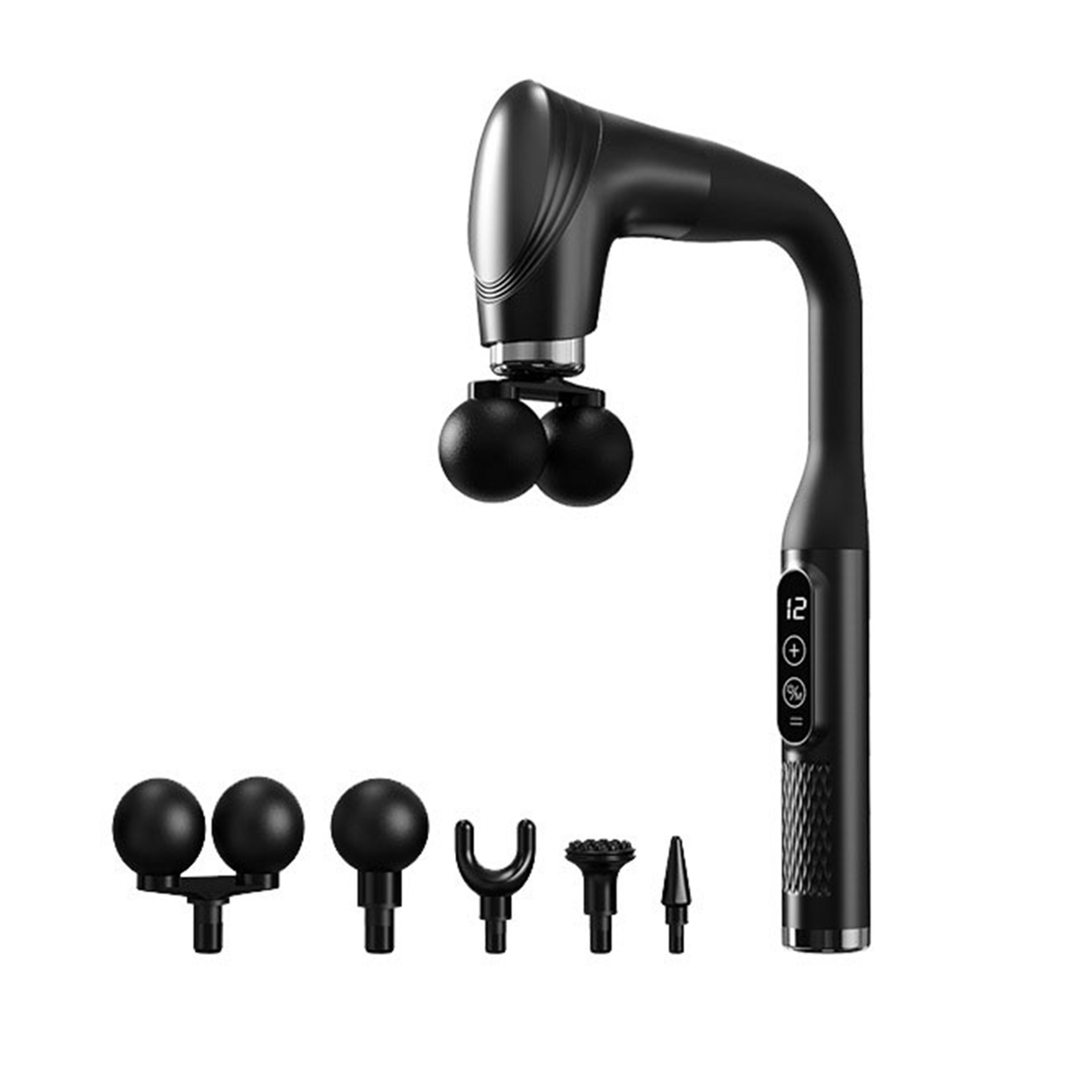 J-Shape Massage Gun with 5 Heads | Handheld Massage Gun | SASKA Trading