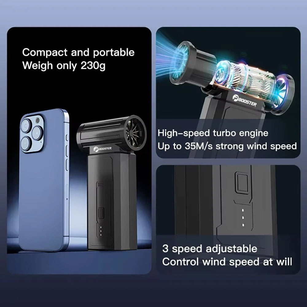 Cordless Air Duster, Portable Handheld Blower for Keyboards, Electronics and Dust Cleaning by Booster