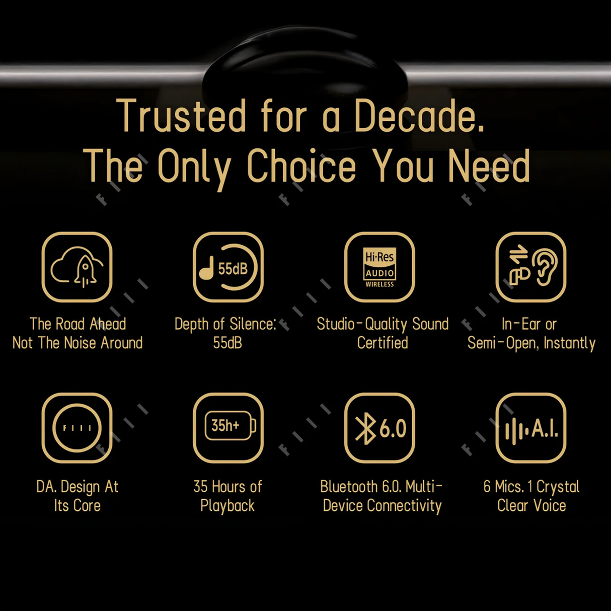 Key Pro 2 Wireless Earbuds – 55dB Deep Noise Cancellation by FIIL