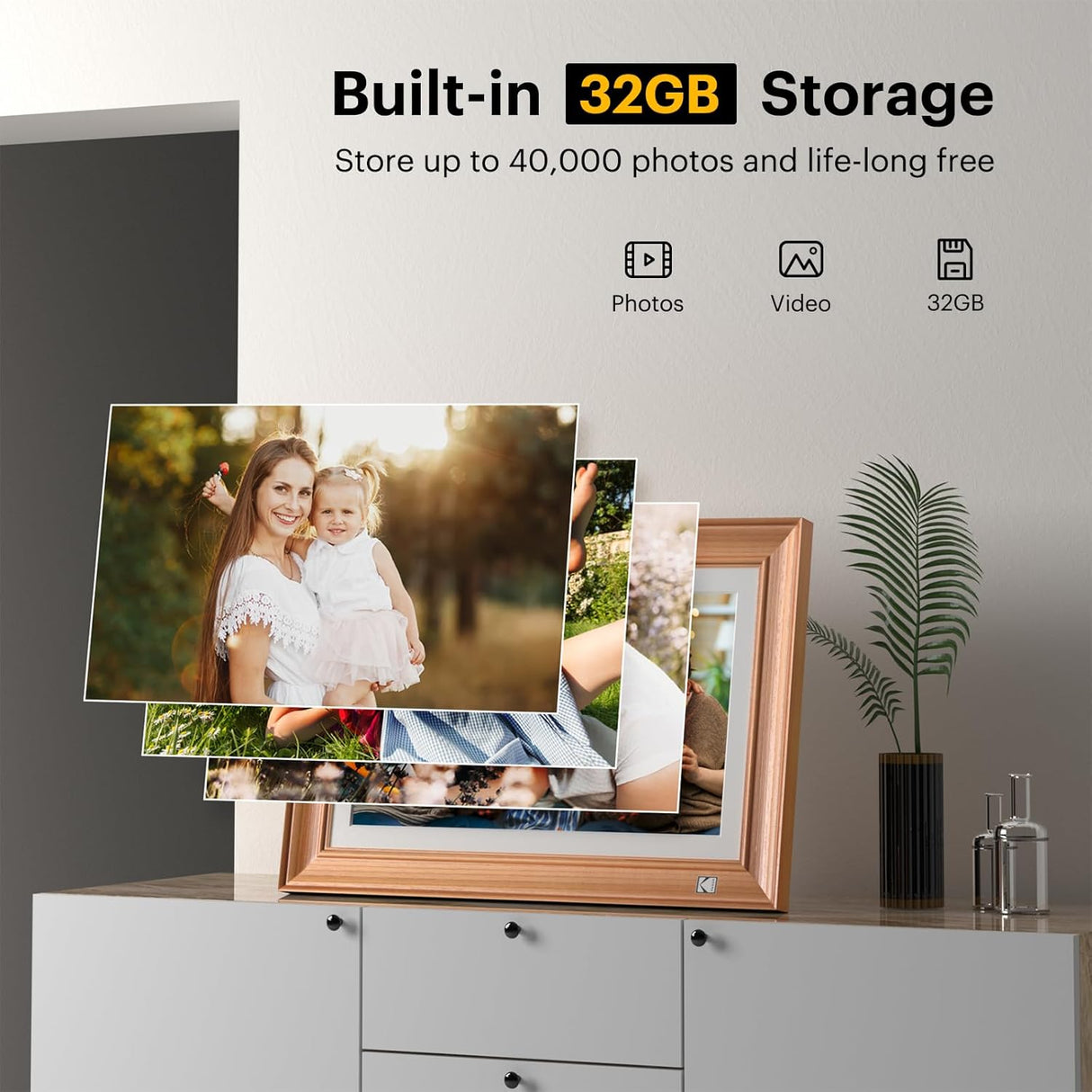 FHD Digital Photo Frame Touch Screen with Wi-Fi Enabled by KODAK | Digital Photo Frame | SASKA Trading