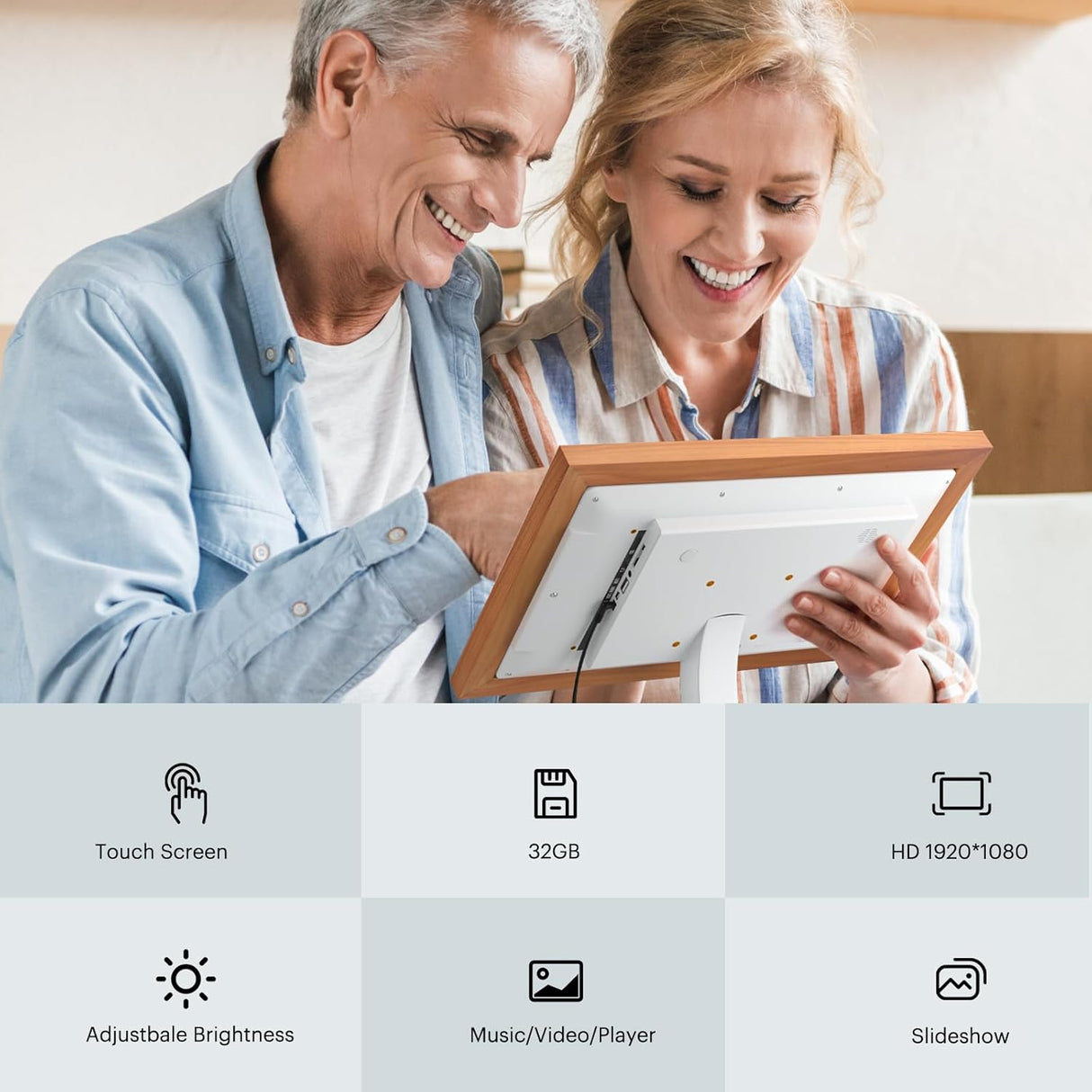 FHD Digital Photo Frame Touch Screen with Wi-Fi Enabled by KODAK | Digital Photo Frame | SASKA Trading