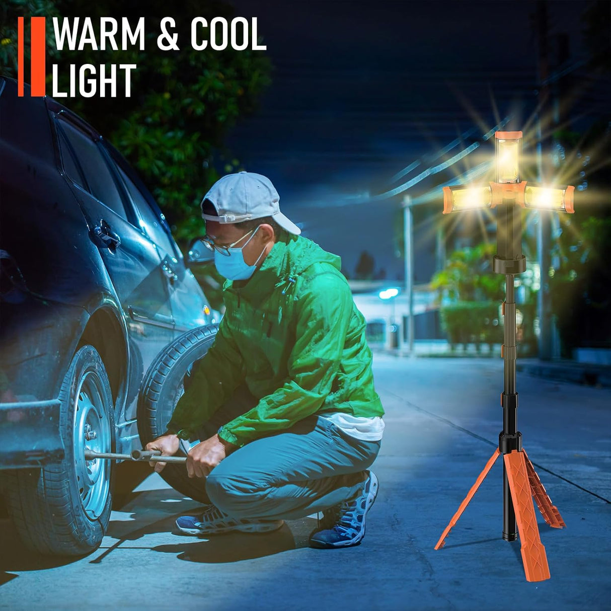 Portable LED Emergency Light – 2500 Lumens, Rechargeable.