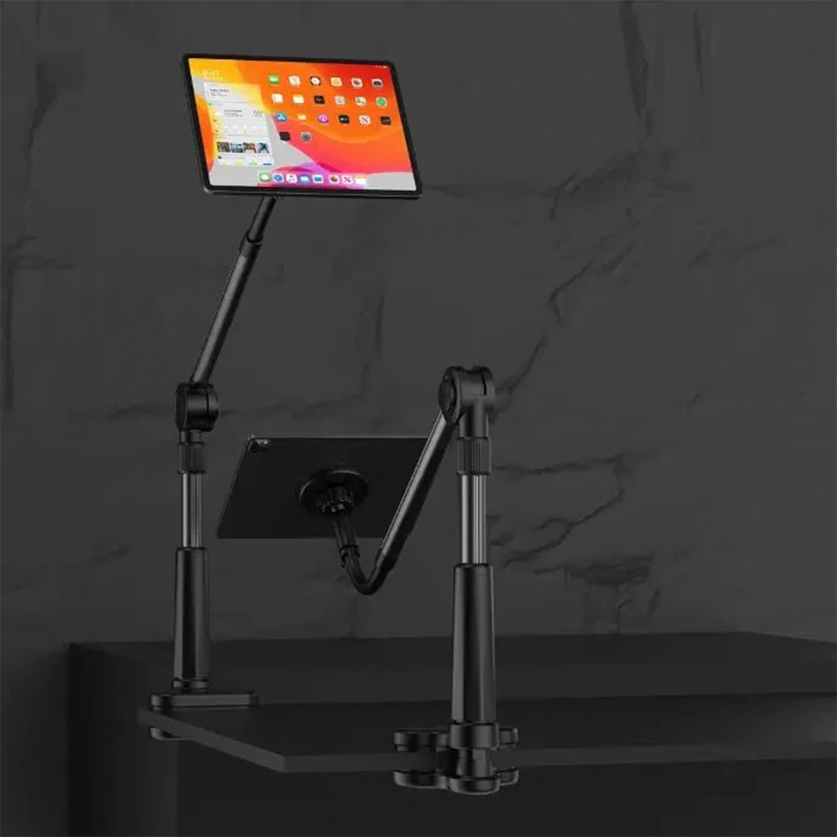 حامل الهاتف والتابلت المغناطيسي المرن Lazy Bracket – طول 92 سم، أسود من Porodo