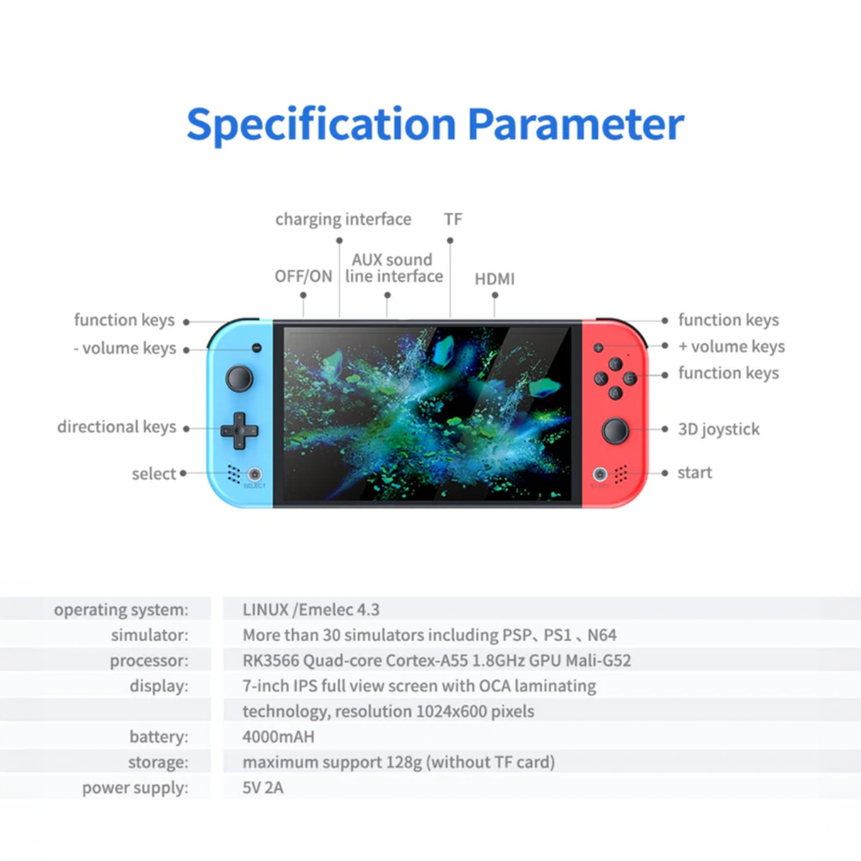 M20 7-Inch IPS Handheld Game Console by SJGAM | Game Console | SASKA Trading