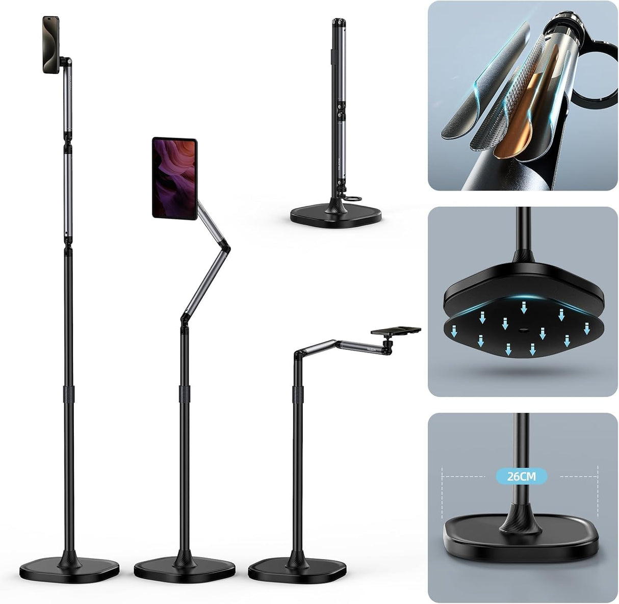 Magnetic Floor Stand for Phone & Tablet by TELESIN | Phone Stand | SASKA Trading