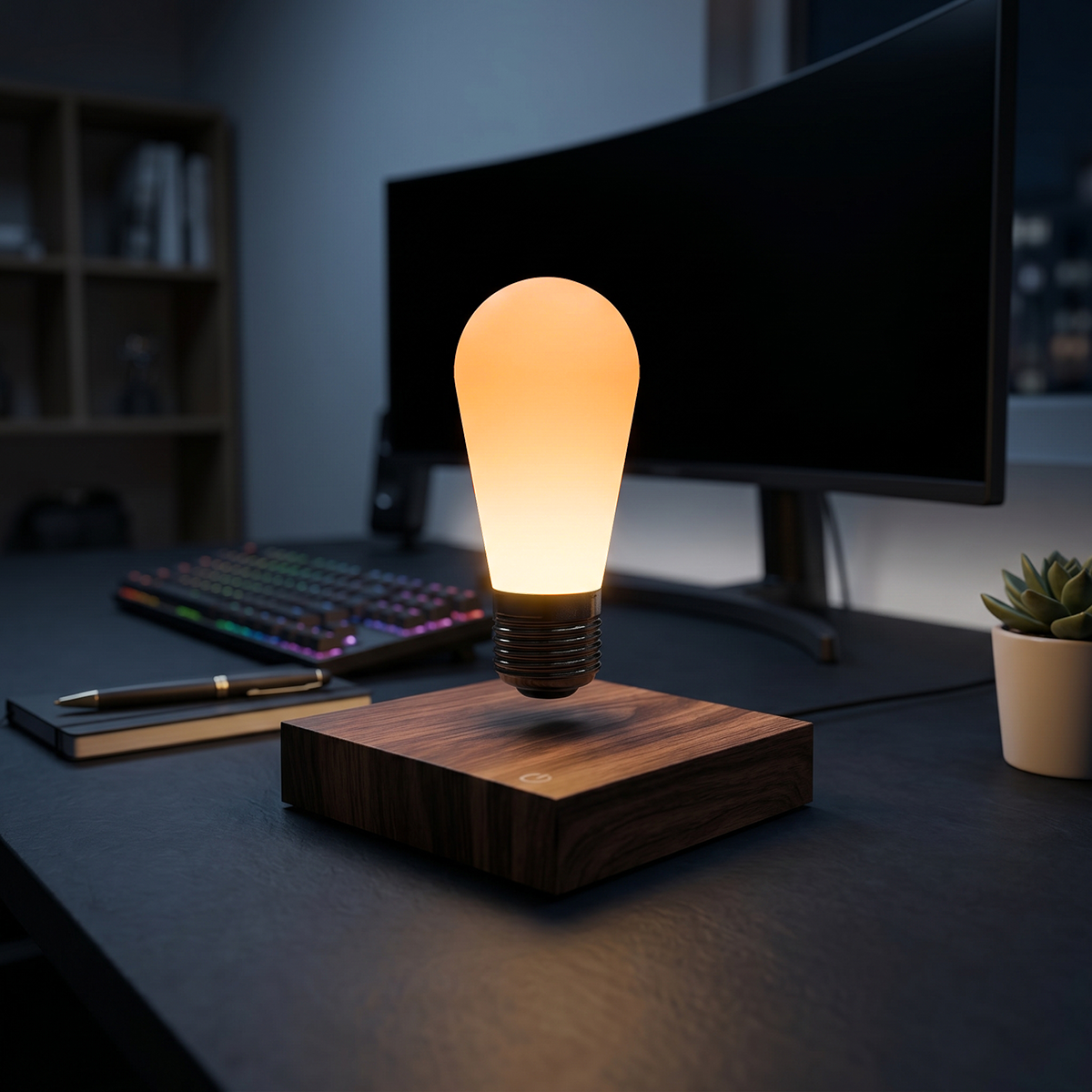 Magnetic Levitating Desk lamp with Floating Bulb and Wireless Power Touch Control