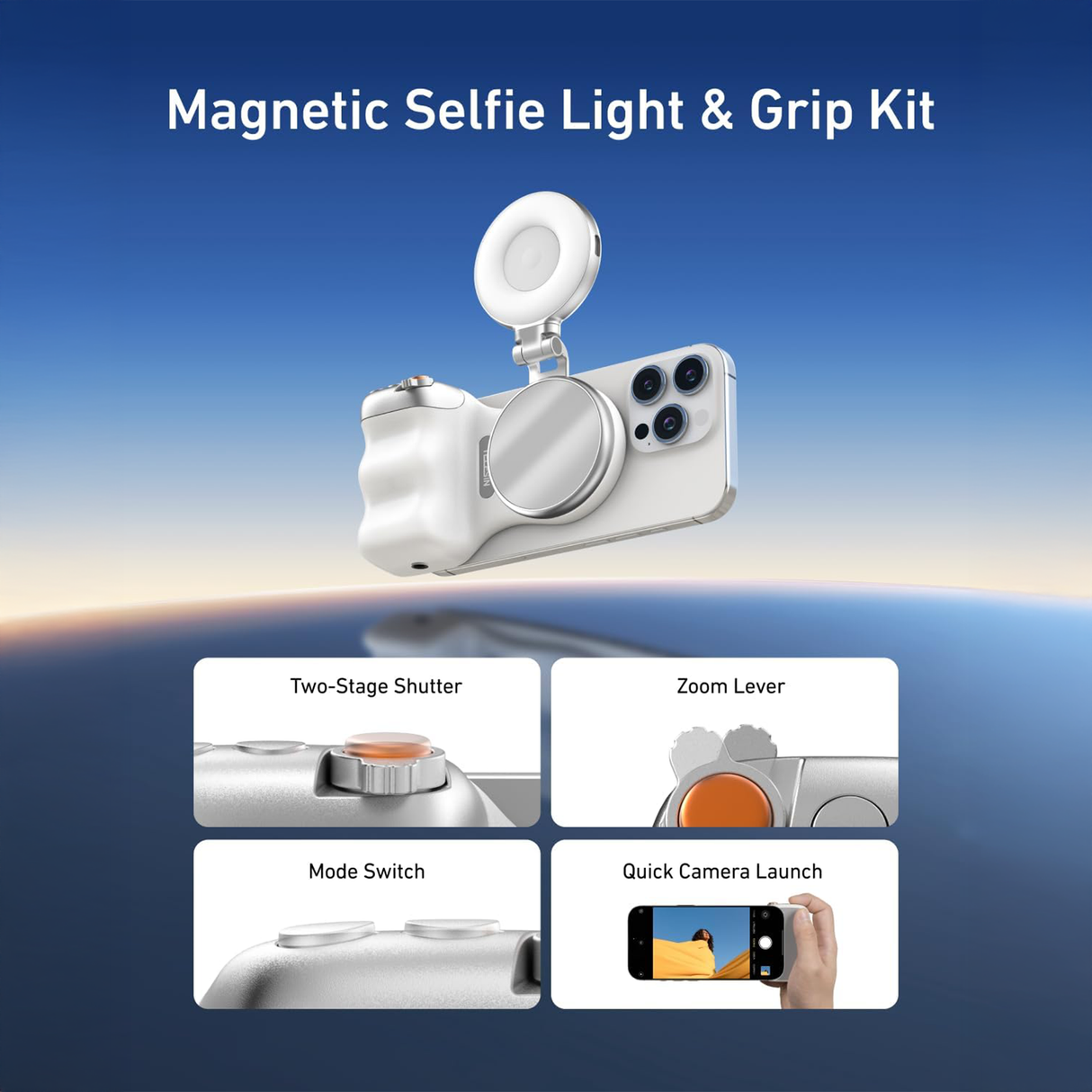 Magnetic Phone Camera Grip with Selfie Ring Light by Telesin | Phone Accessories | SASKA Trading