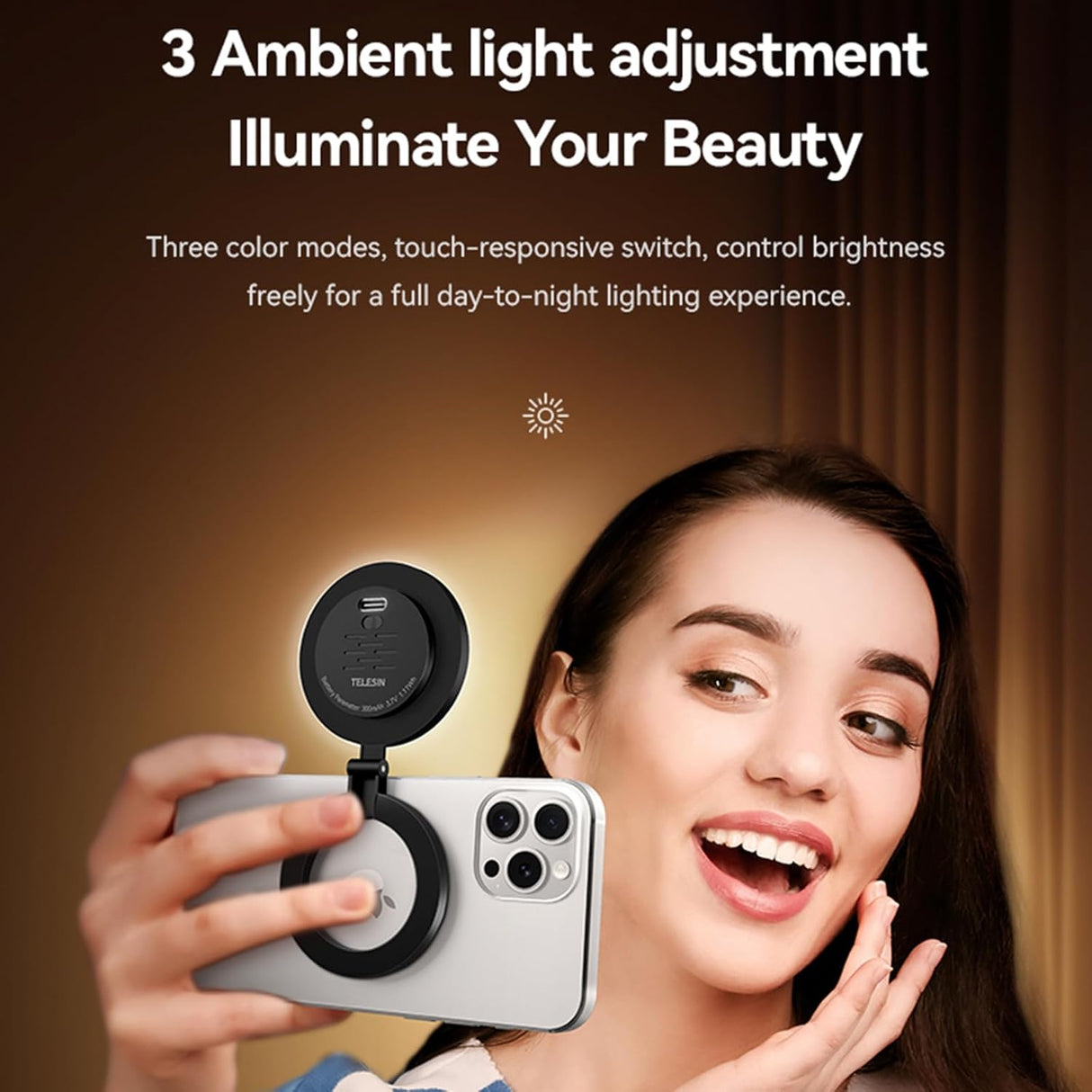 Magnetic Selfie Ring Light for Mobile Photography by VOLUO | LED Video Light | SASKA Trading