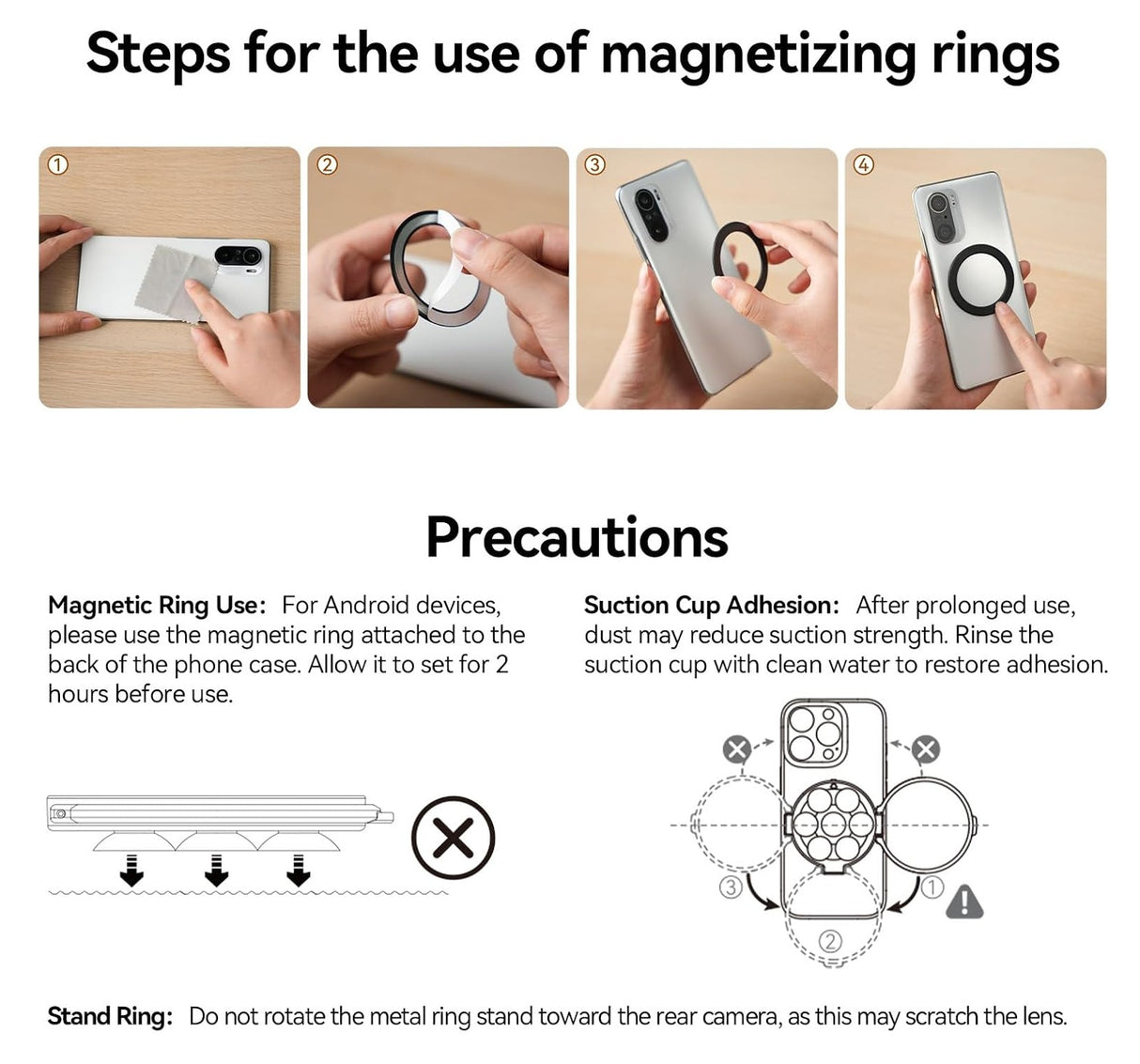 Magnetic Suction Phone Holder with Makeup Mirror by Telesin | Phone Holder | SASKA Trading