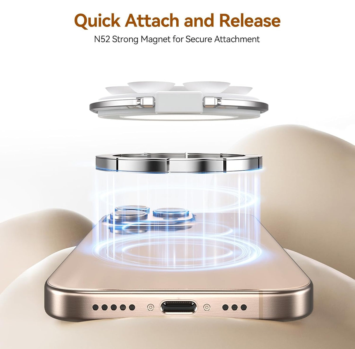 Magnetic Suction Phone Holder with Makeup Mirror by Telesin | Phone Holder | SASKA Trading