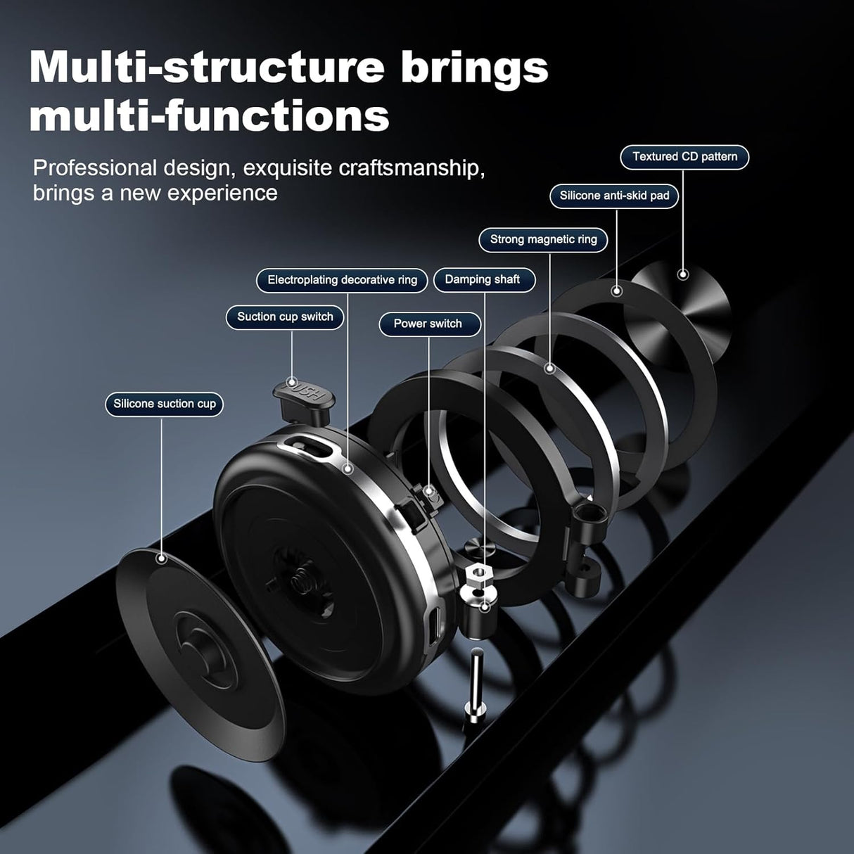 Magnetic Vacuum Suction Phone Holder C1 - 360 Degree Rotatable | Phone Holder | SASKA Trading