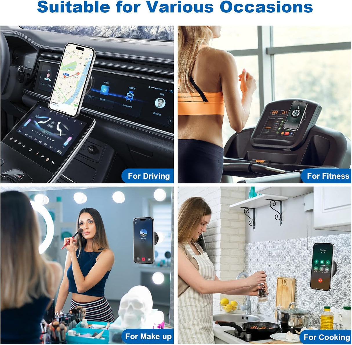 Magnetic Vacuum Suction Phone Holder C1 - 360 Degree Rotatable | Phone Holder | SASKA Trading