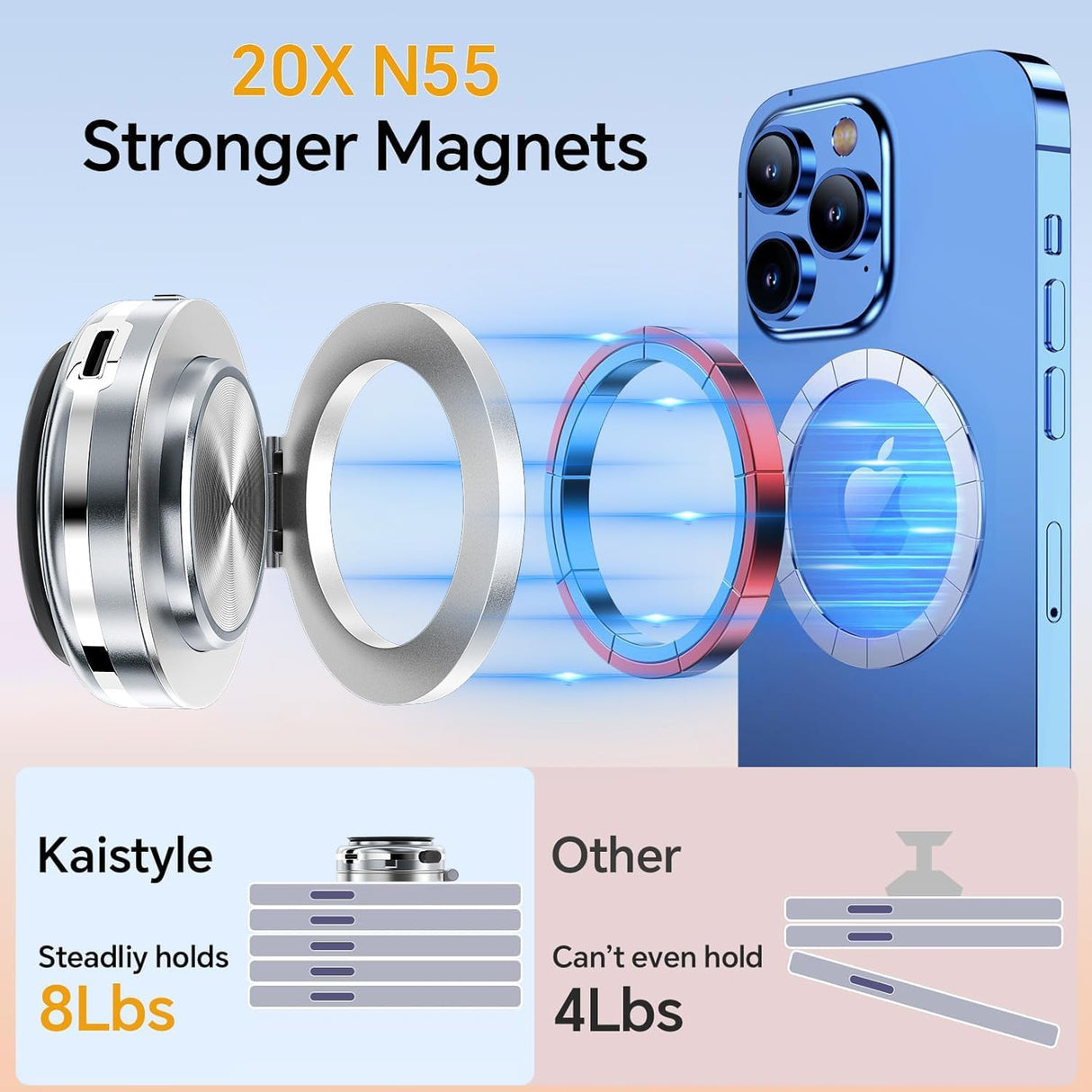 Magnetic Vacuum Suction Phone Holder C1 - 360 Degree Rotatable | Phone Holder | SASKA Trading