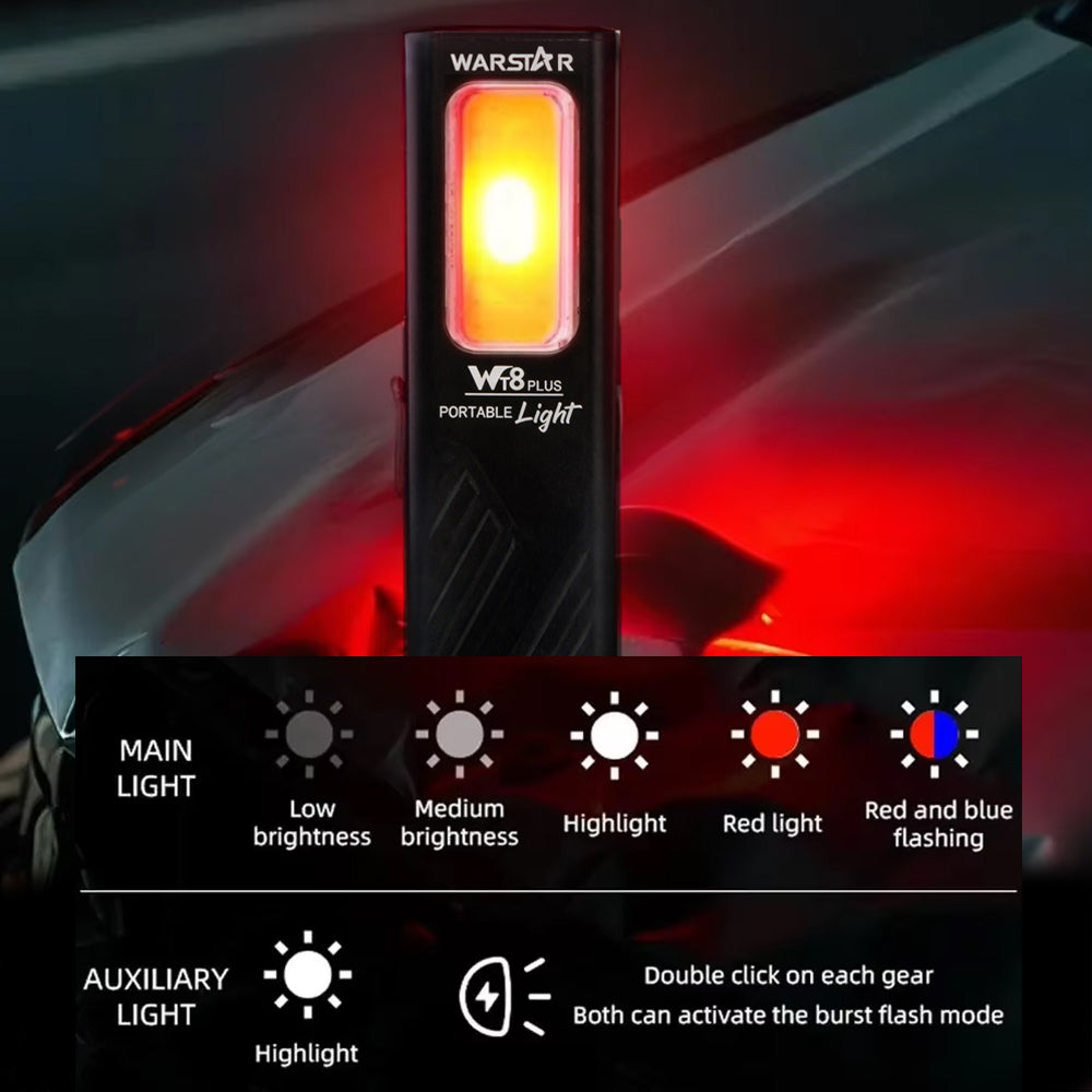 WT8 Flashlight Multi-Function, Magnetic Clip Aluminum, High Lumen EDC, USB-C Rechargeable by WARSTAR