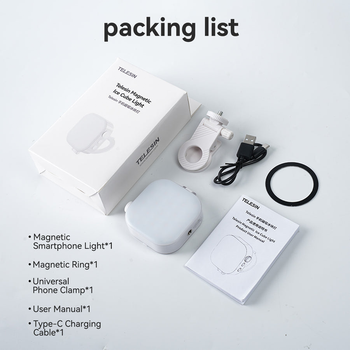 Mobile Phone Magnetic Ice Cube Lamp by TELESIN | Phone Light | SASKA Trading