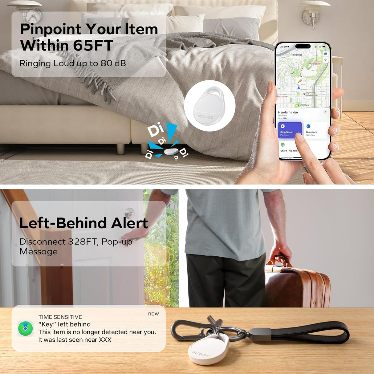 Pinpop Lite Bluetooth Tracker – Smart Item Finder with Apple Find My Support by momax | Tracker | SASKA Trading