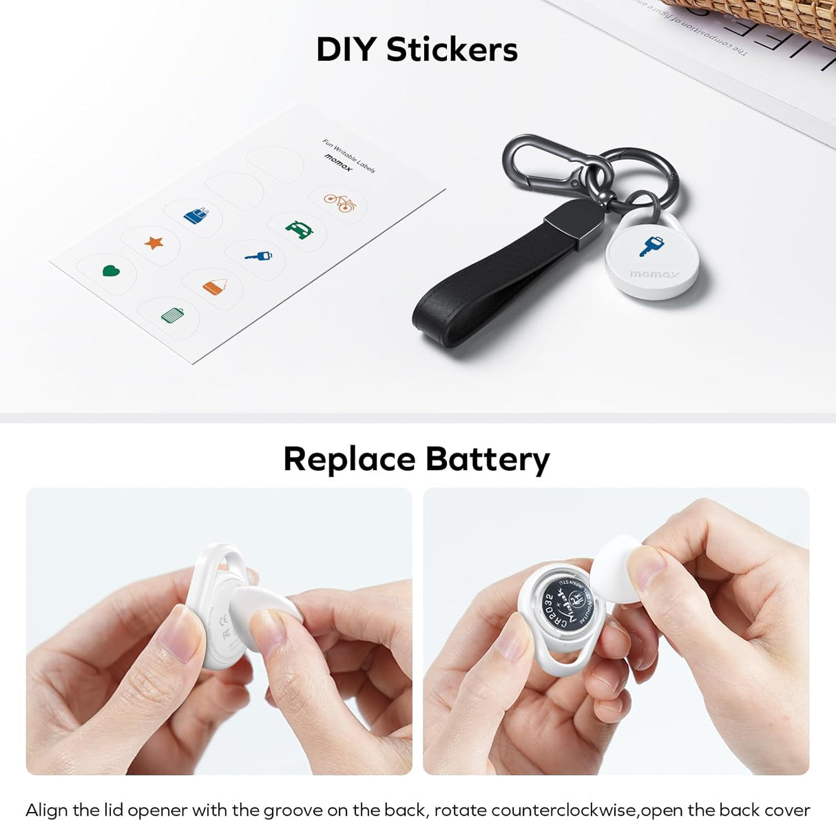 Pinpop Lite Bluetooth Tracker – Smart Item Finder with Apple Find My Support by momax | Tracker | SASKA Trading