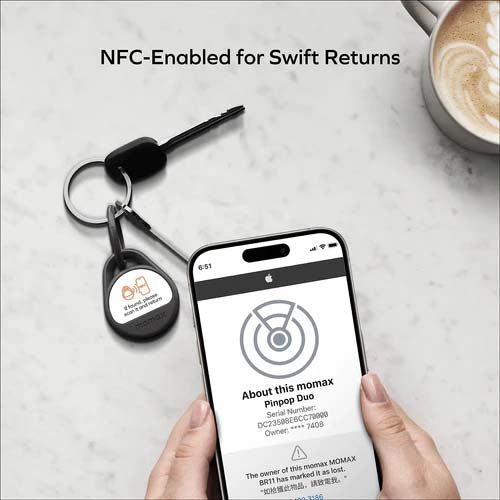 Pinpop Lite Bluetooth Tracker – Smart Item Finder with Apple Find My Support by momax | Tracker | SASKA Trading