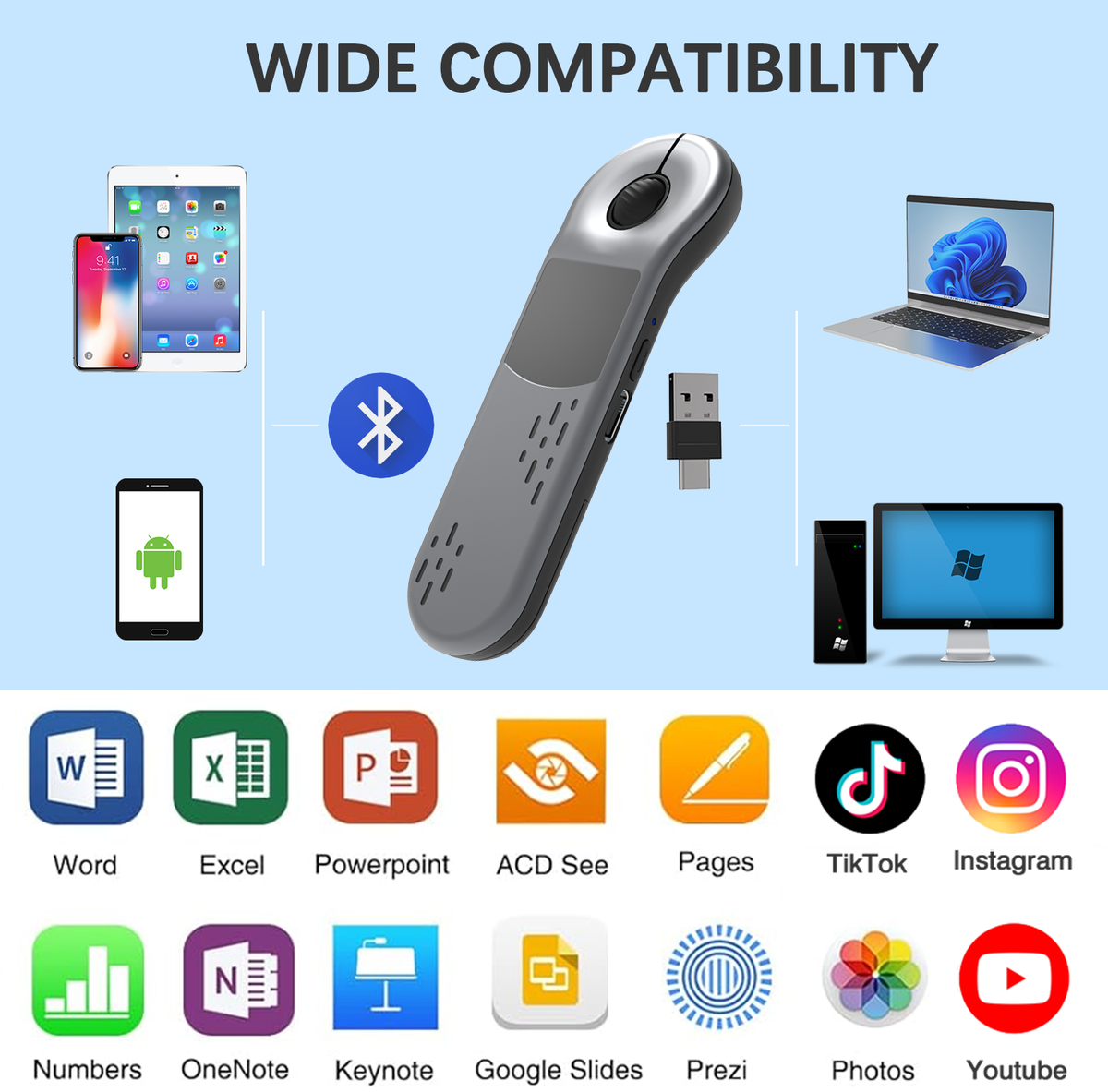 Xring D13 Pro Multi-Functional Air Laser Mouse | Laser Mouse | SASKA Trading