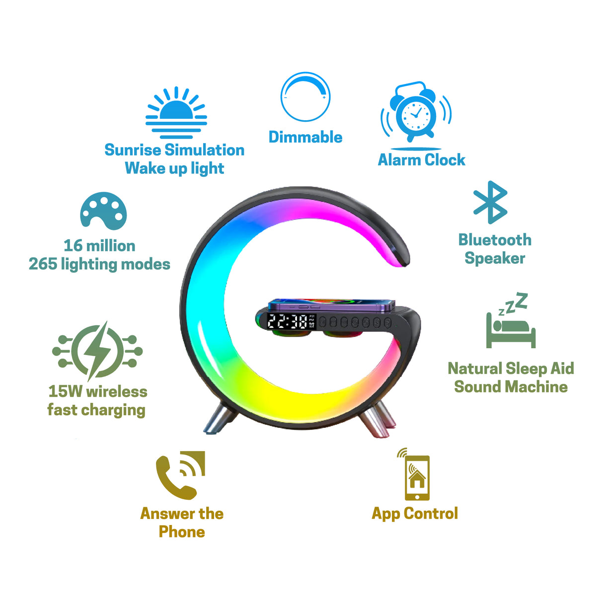 Multifunctional Smart Lamp App Control | Bedside Lamp | SASKA Trading