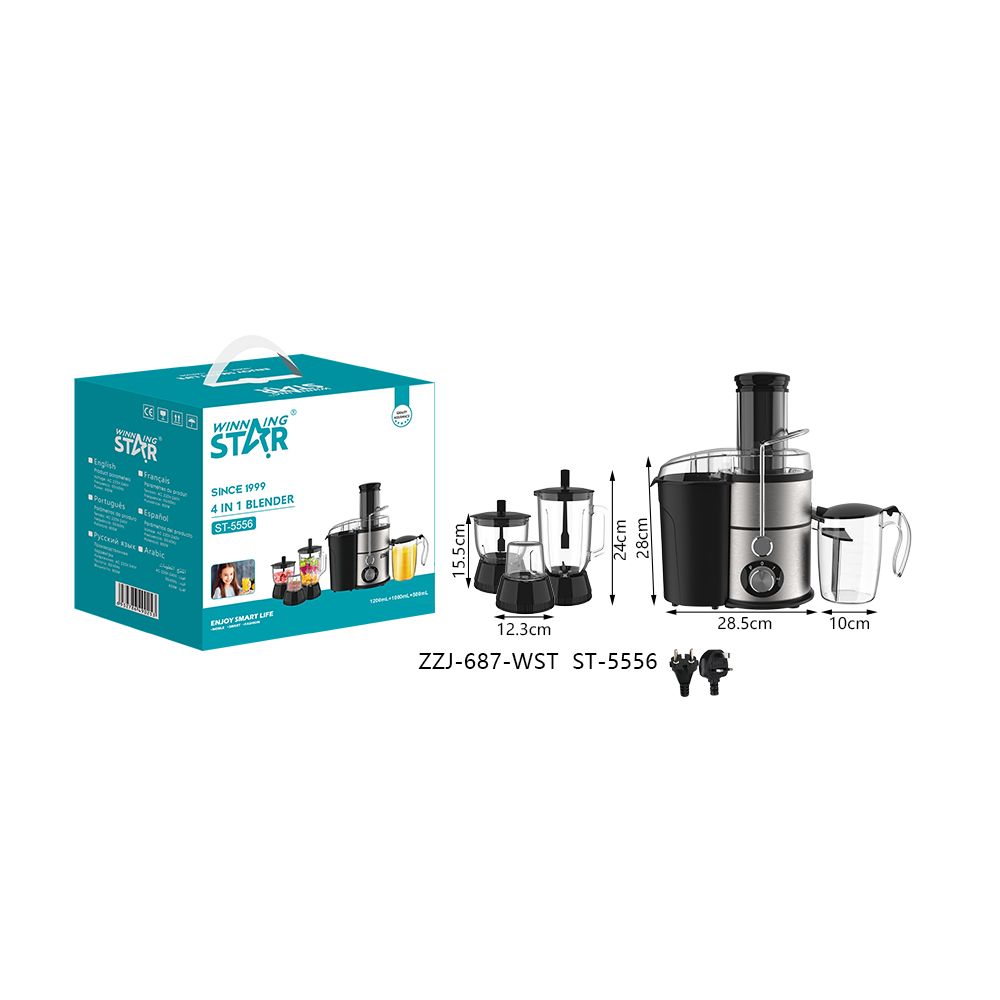 4 in 1 Blender & Juice Extractor – Slow Juicer Multifunctional Machine by Winning Star | Juice Blender | SASKA Trading