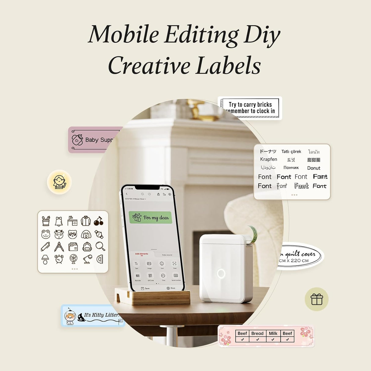 NIIMBOT D110_M Upgraded Mini Thermal Label Printer Machine | Label Printer | SASKA Trading