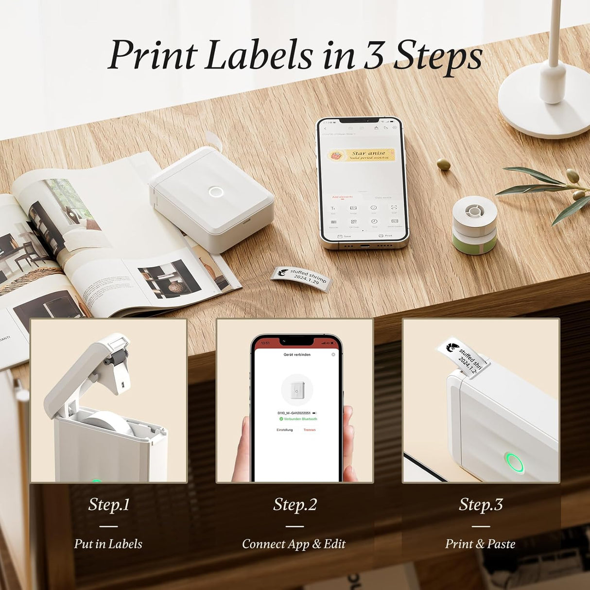 NIIMBOT D110_M Upgraded Mini Thermal Label Printer Machine | Label Printer | SASKA Trading