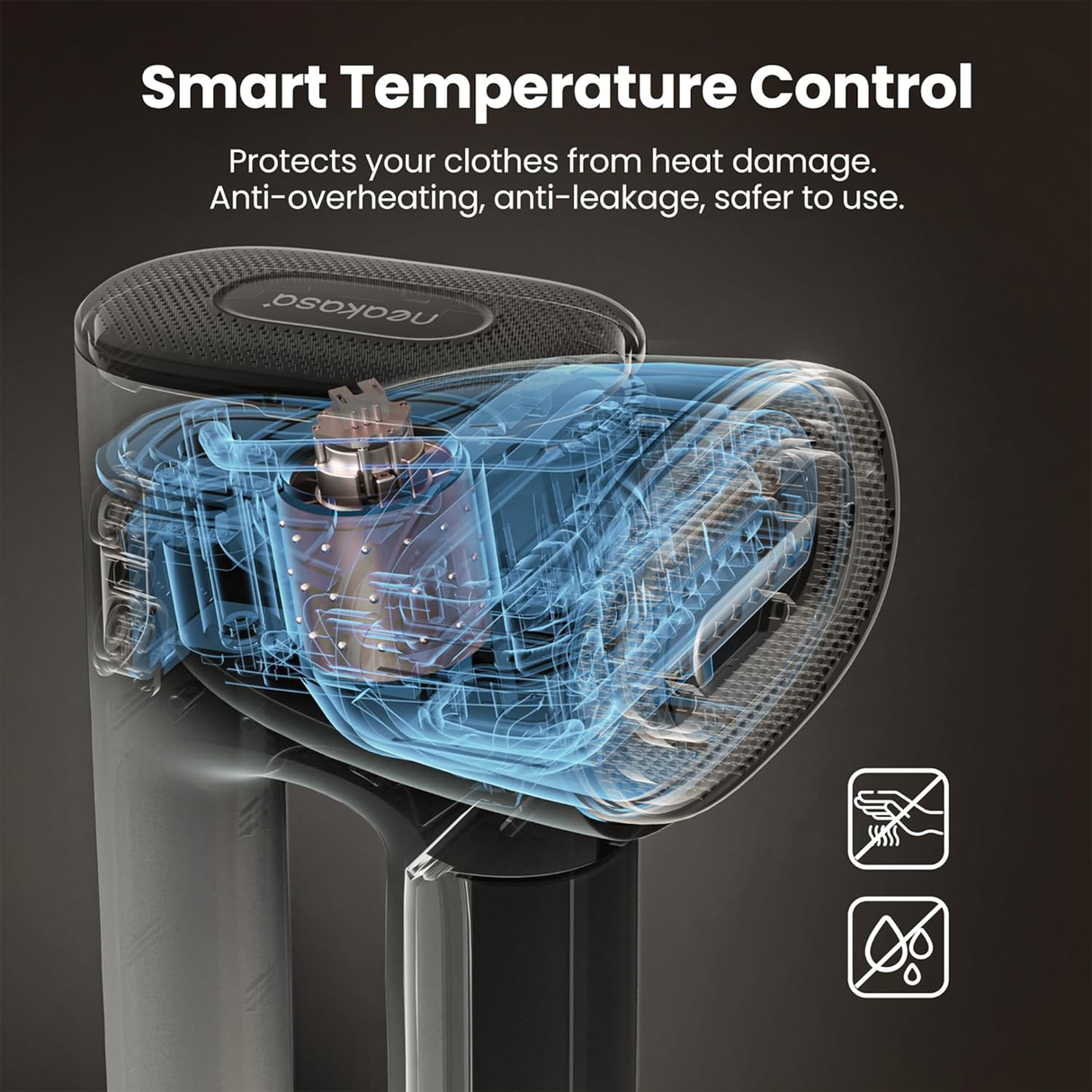 Portable Wired Steam Iron 2 in 1 with Suction Function by Neakasa