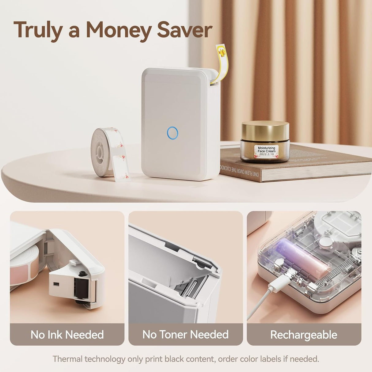 D110 Mini Thermal Label Printer Machine with Tape (1.5 x 3 cm) by NIIMBOT | Label Printer | SASKA Trading