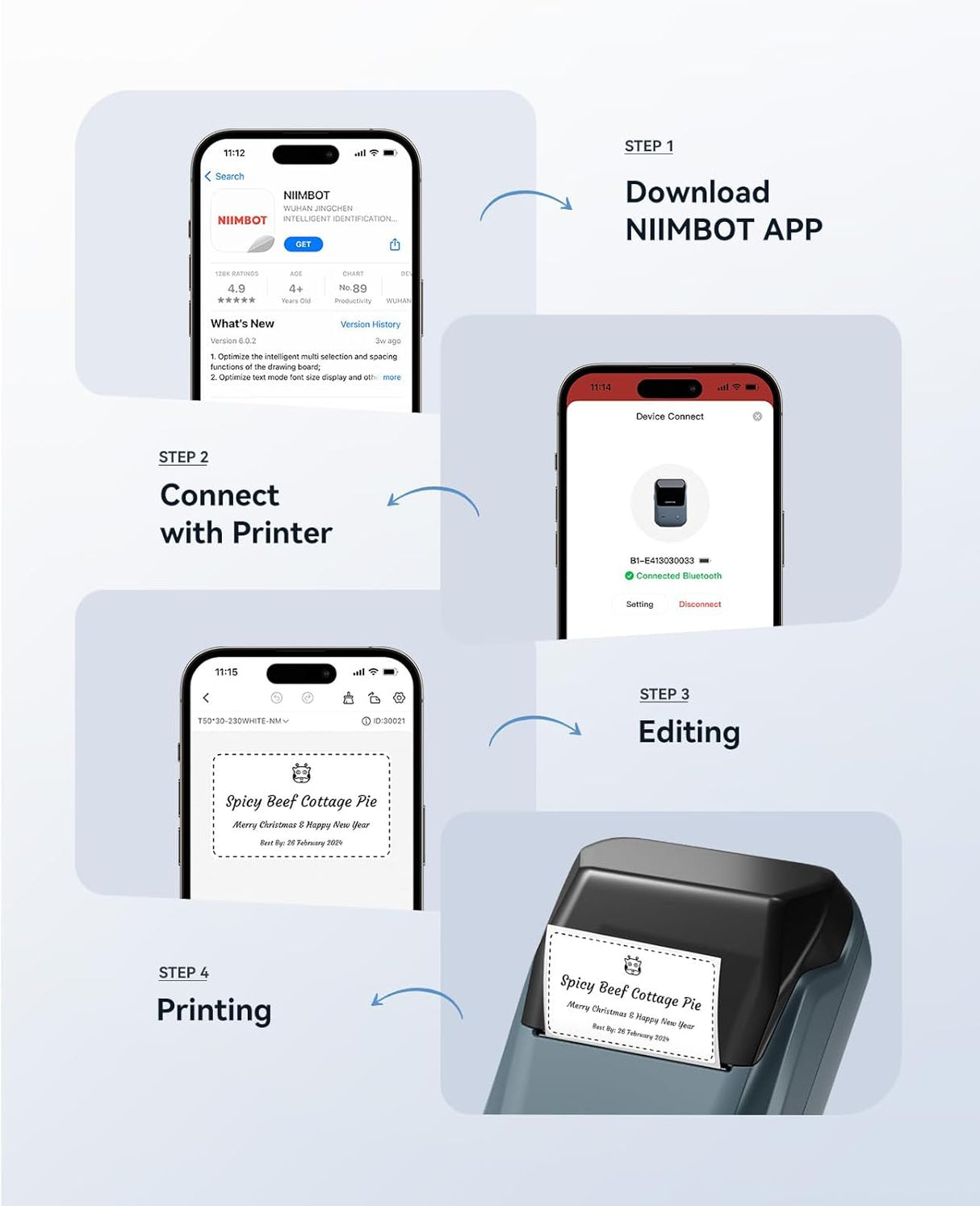Niimbot B1 Portable Thermal Label Printer 2 inch | Label Printer | SASKA Trading