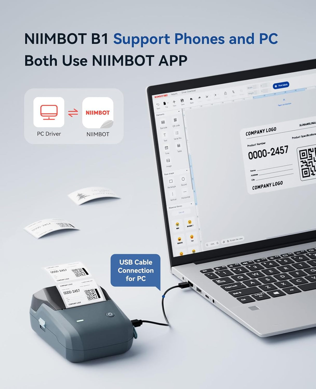 Niimbot B1 Portable Thermal Label Printer 2 inch | Label Printer | SASKA Trading