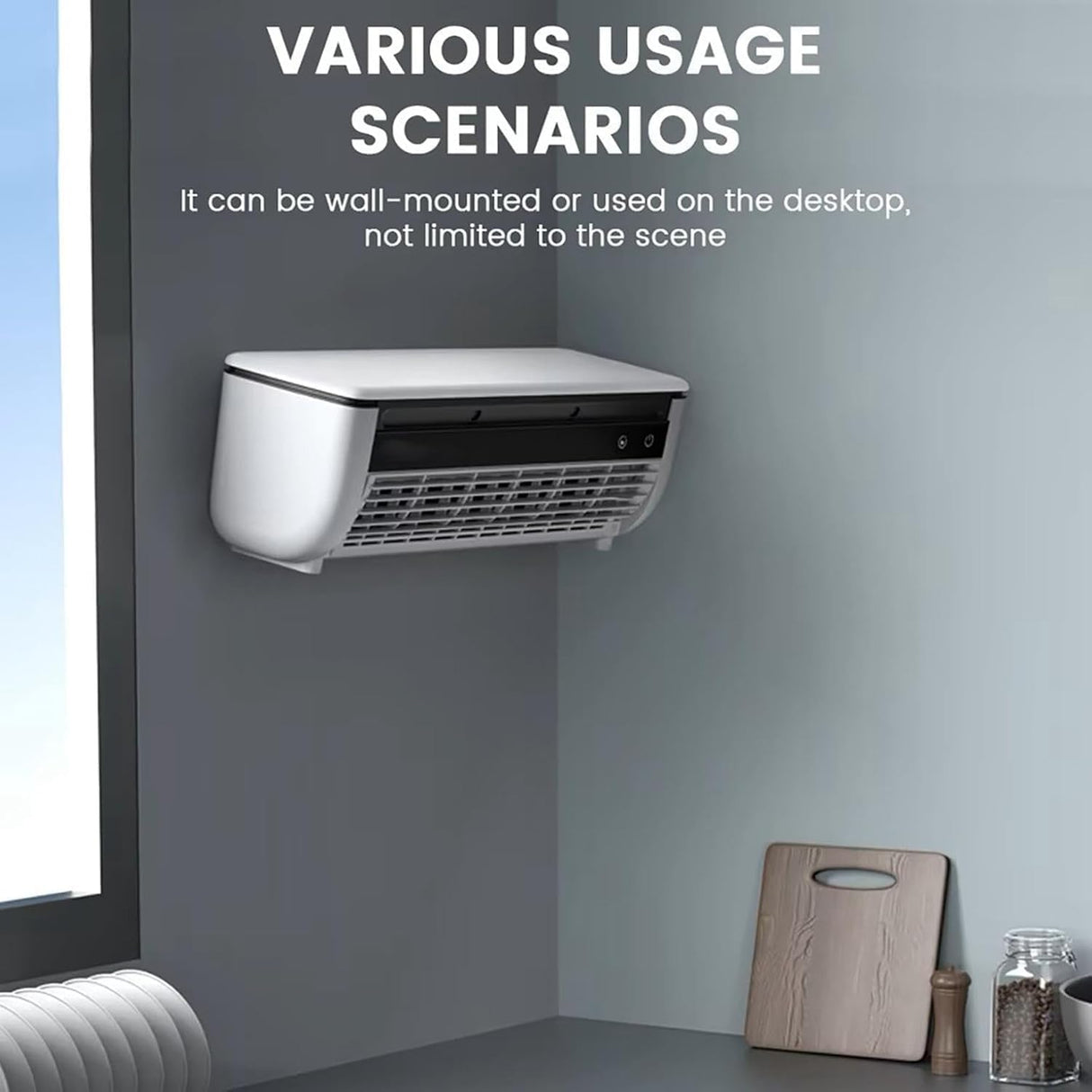 Portable Rechargeable Wall Mounted Mist Air Fan No Drilling | Portable Fan | SASKA Trading